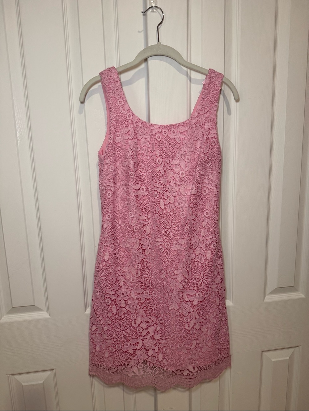 Women's Pink Lace Sleeveless Dress